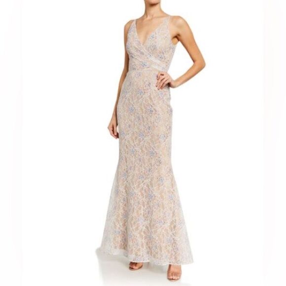 Dress the Population Helen Sleeveless Wrap Top Lace Gown size large NWT - Picture 1 of 15